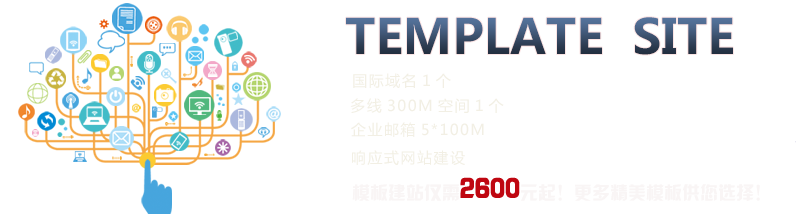 TEMPLATE SITE;國際域名1個(gè)、多線300M空間1個(gè)、企業(yè)郵箱5*100M、響應(yīng)式網(wǎng)站建設(shè)、模板建站僅需2600元起！更多精美模板供您選擇！